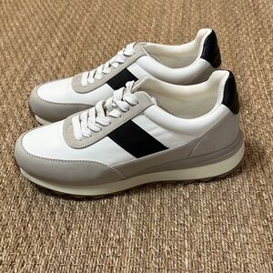 Dolce Vita White and Black Bettie Sneakers